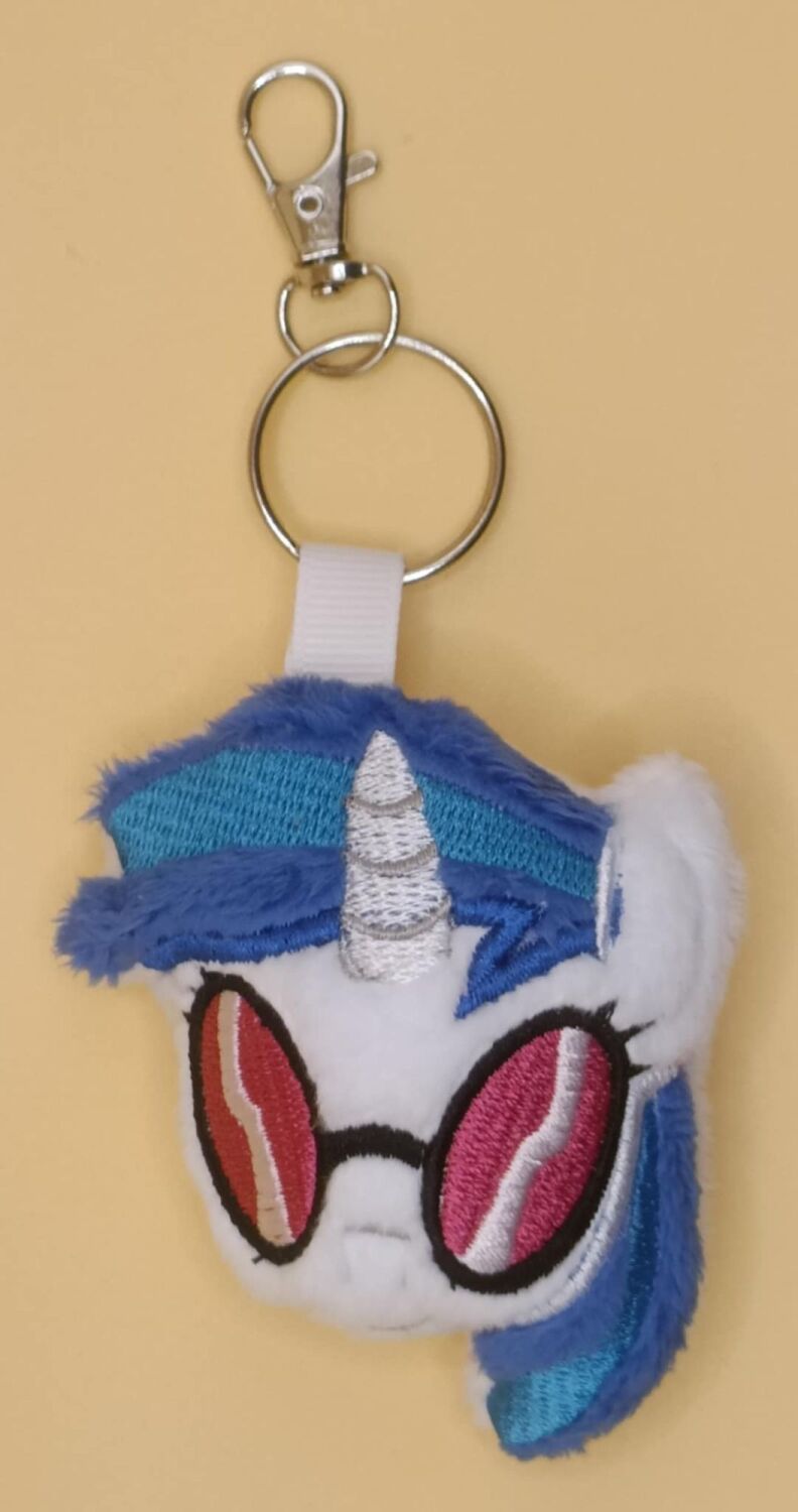 Viynl Scratch Inspired Plush Head Keyring
