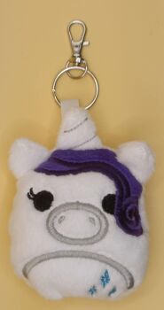 Rarity Inspired Plush Squish Head Keyring
