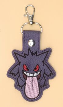 Pokemon Gengar Inspired Embroidered Keyring