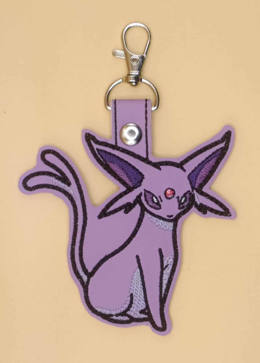 Pokemon Espeon Inspired Embroidered Keyring