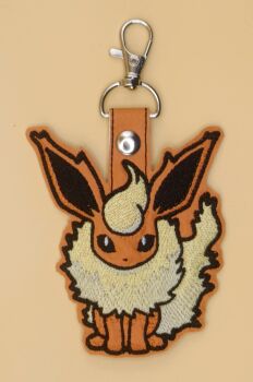 Pokemon Eeveelution Flareon Inspired Embroidered Keyring