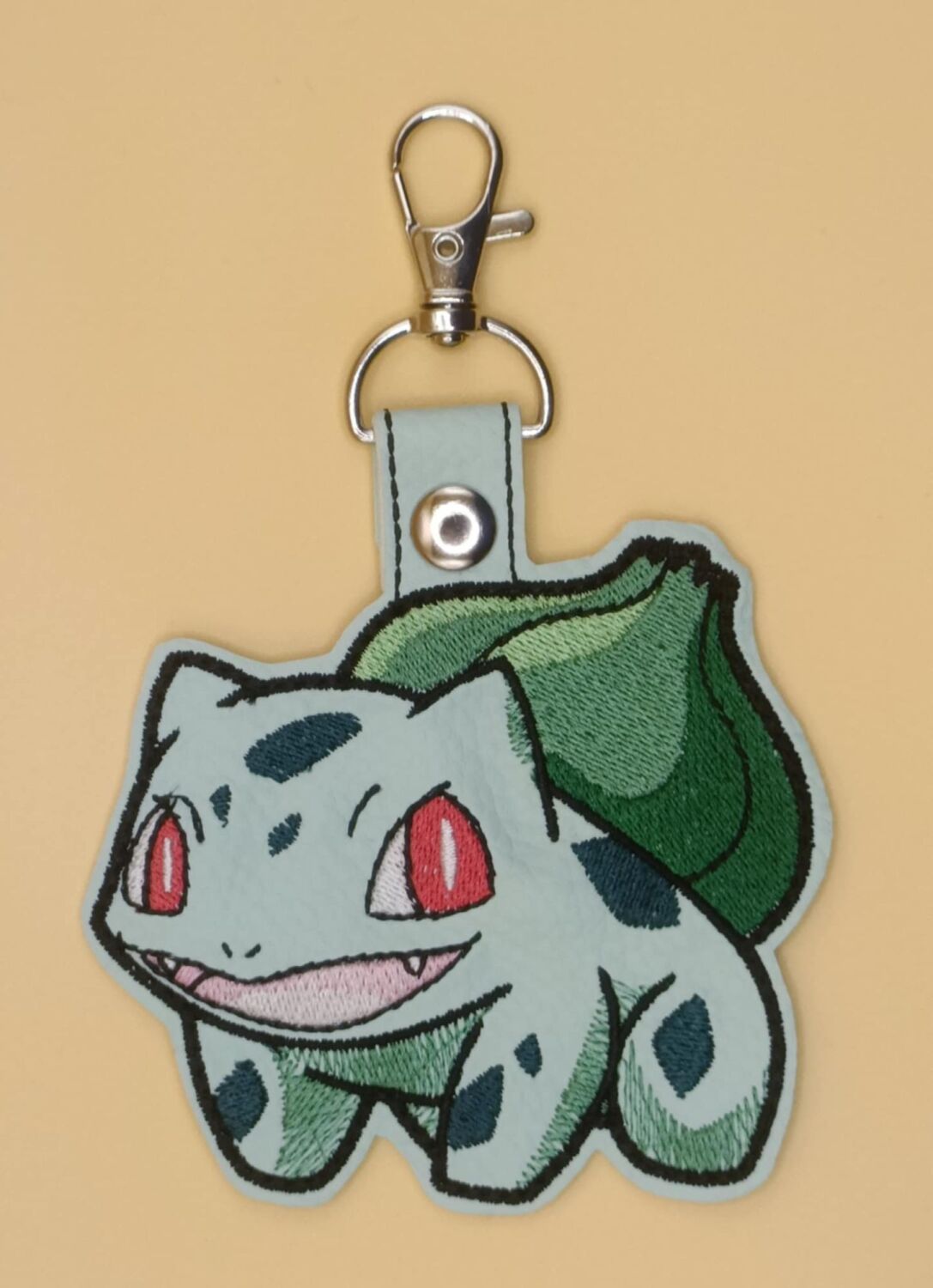 Pokemon Bulbasaur Inspired Embroidered Keyring