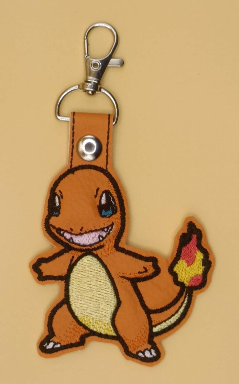 Pokemon Charmander Inspired Embroidered Keyring