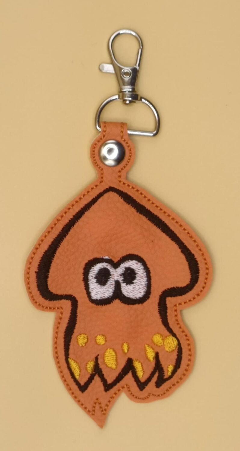 Splatoon Inkling Inspired Embroidered Keyring (o)