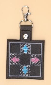 Dance Mat Inspired Embroidered Keyring