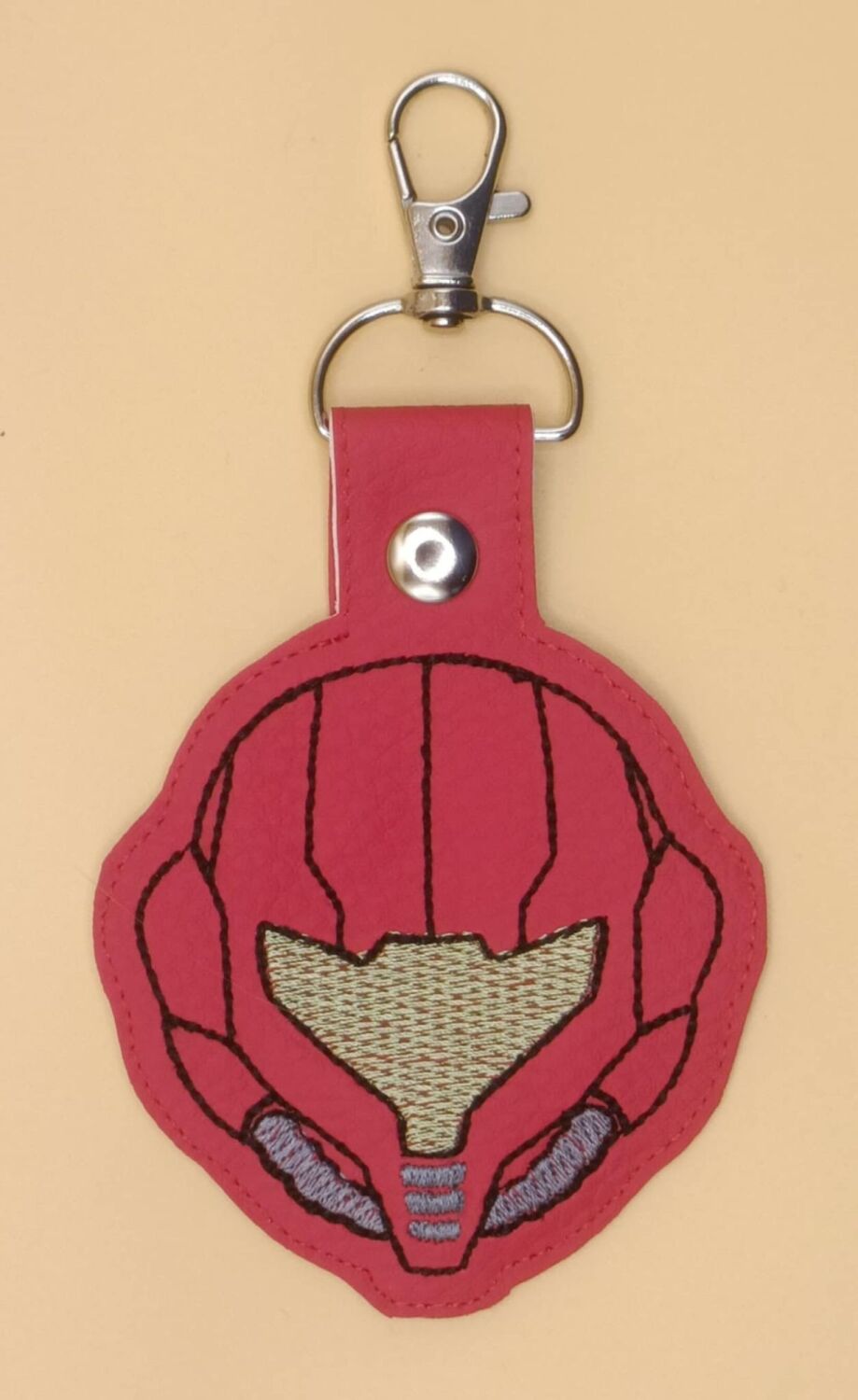 Samus Inspired Embroidered Keyring