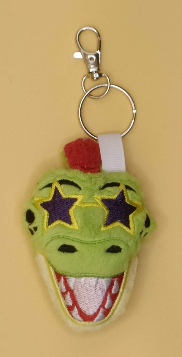 FNAF Glamrock Monty Inspired Plush Head Keyring.