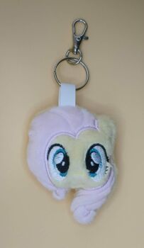 Fluttershy Inspired Plush Head Keyring.