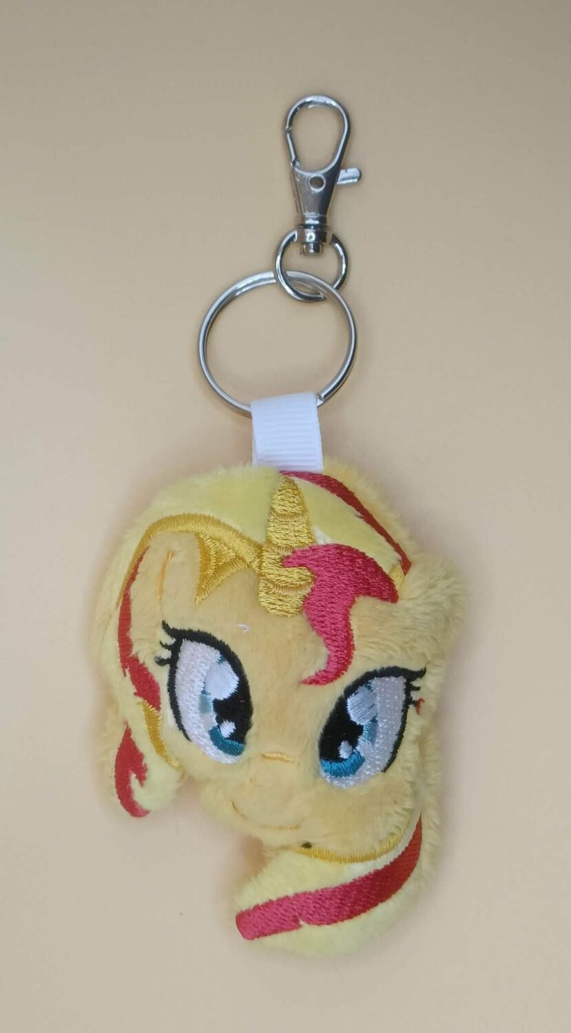 Sunset Shimmer Inspired Plush Head Keyring.