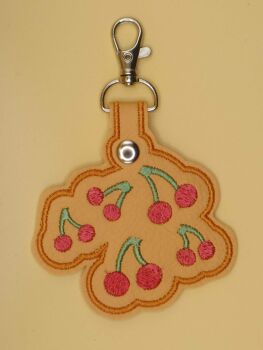 Cherry Jubilee Cutie Inspired Embroidered Keyring