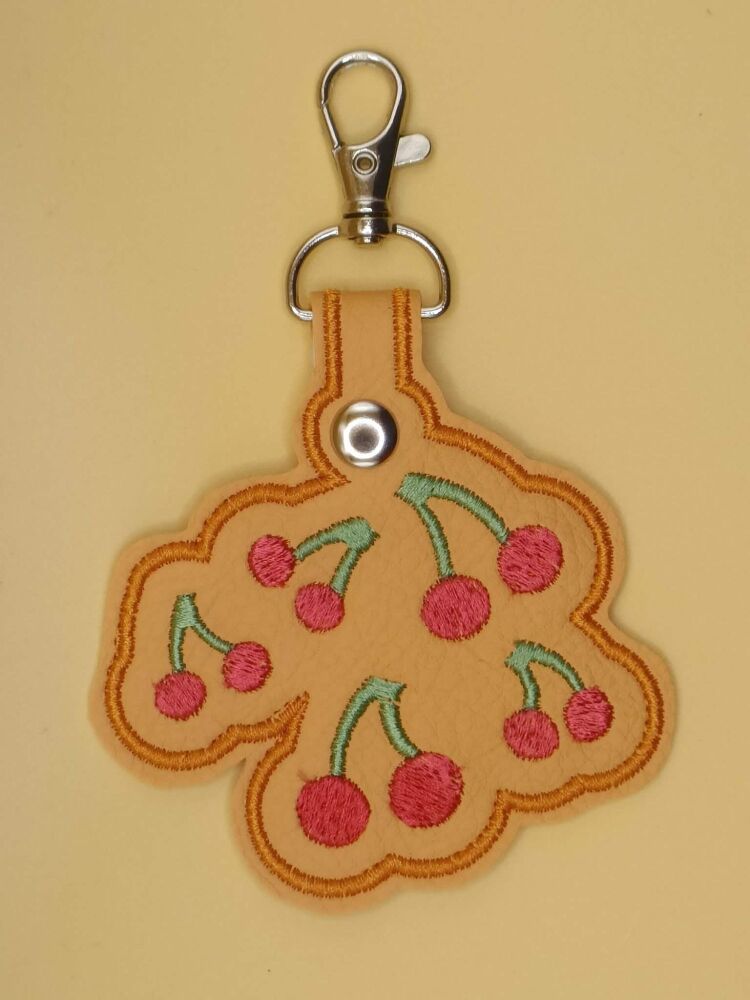 Cherry Jubilee Cutie Inspired Embroidered Keyring