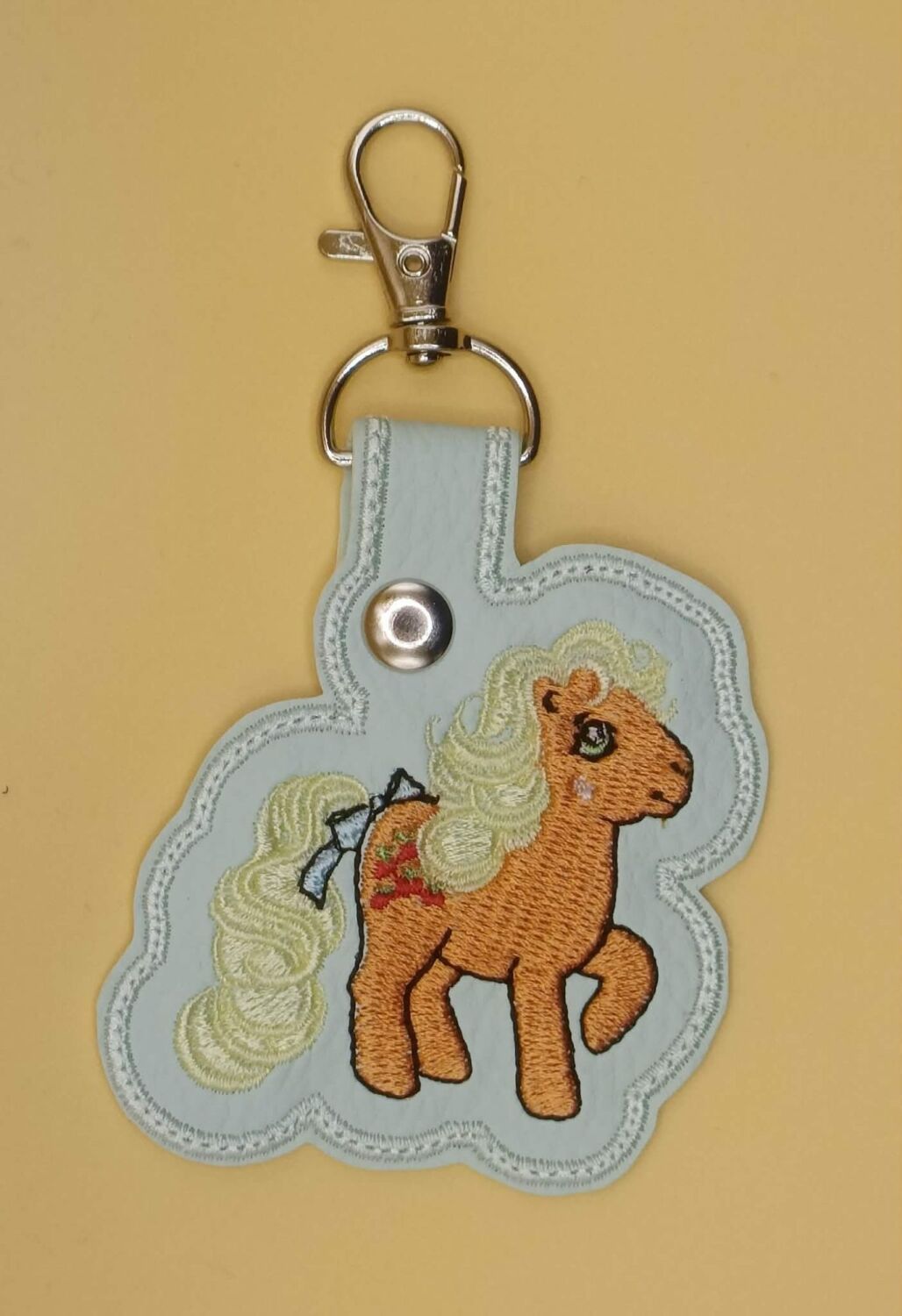Applejack Inspired Embroidered Keyring