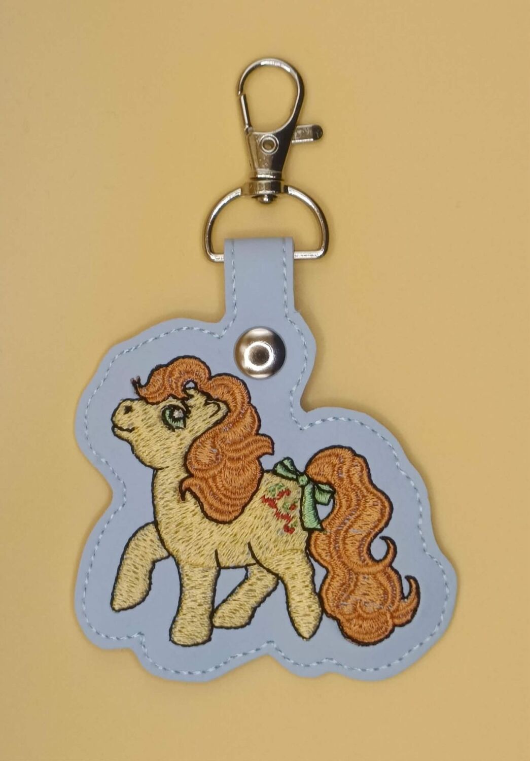 Cherry Jubilee Inspired Embroidered Keyring