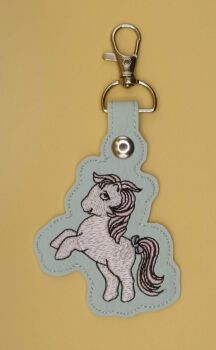 Cotton Candy Inspired Embroidered Keyring