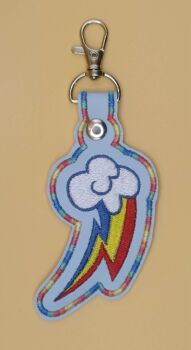 Rainbow Dash Cutie Mark Inspired Embroidered Keyring