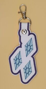 Rarity Cutie Mark Inspired Embroidered Keyring