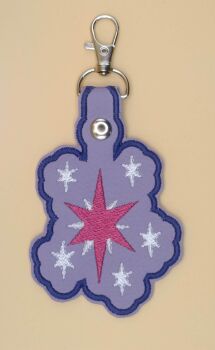 Twilight Sparkle Cutie Mark Inspired Embroidered Keyring