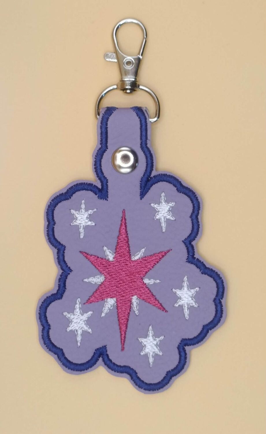 Twilight Sparkle Cutie Mark Inspired Embroidered Keyring