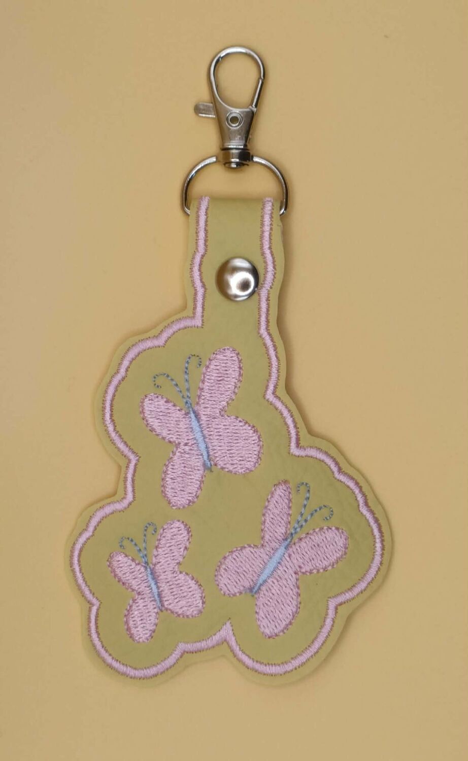 Fluttershy Cutie Mark Inspired Embroidered Keyring