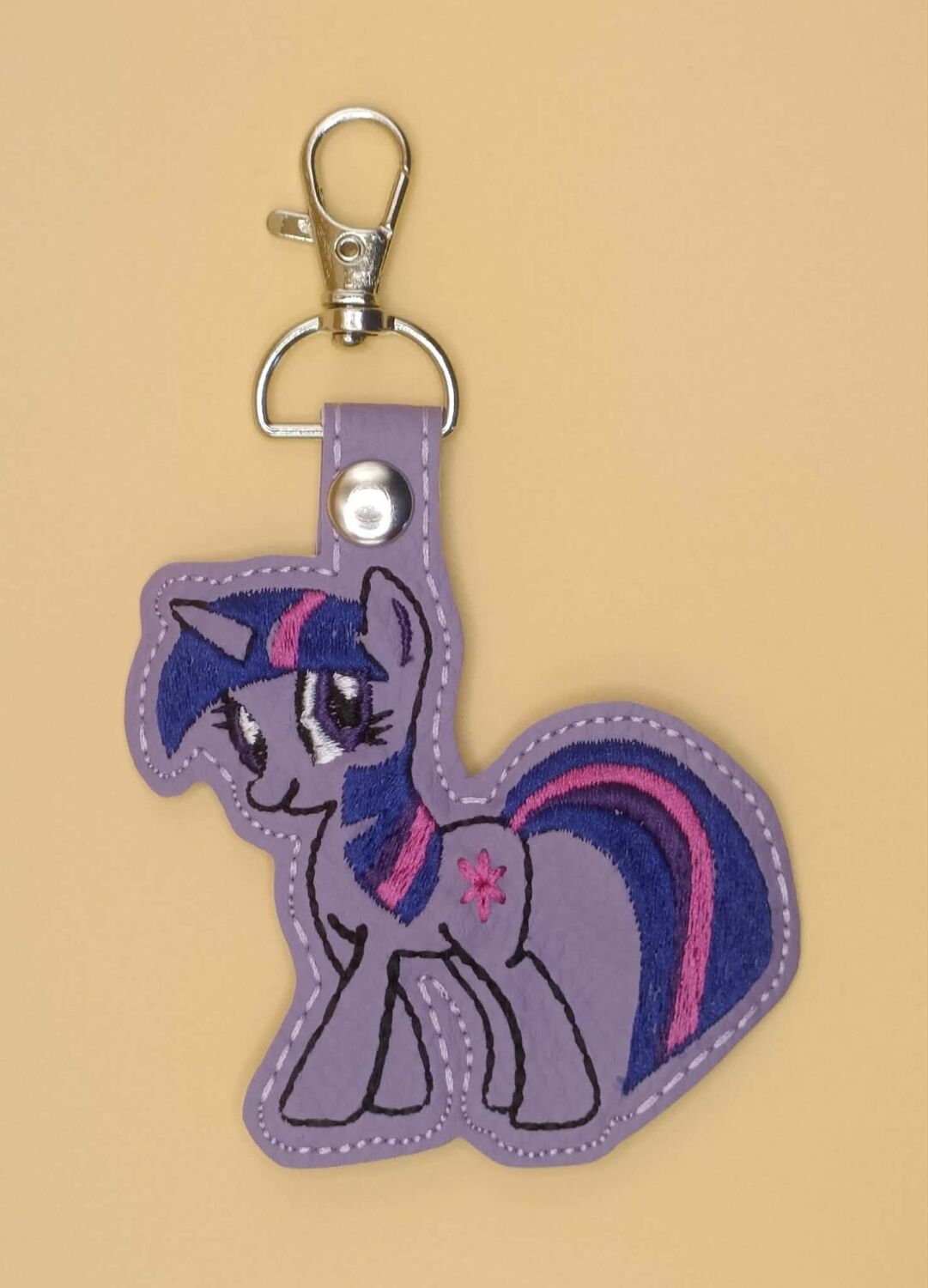 Twilight Sparkle Inspired Embroidered Keyring