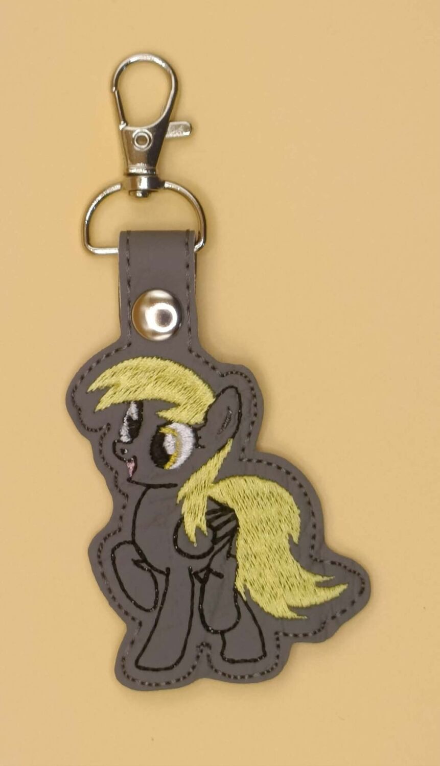 Derpy Inspired Embroidered Keyring