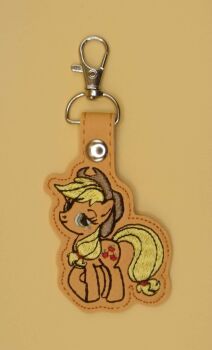 Applejack Inspired Embroidered Keyring