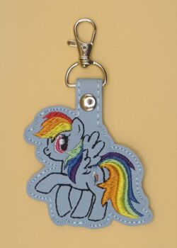 Rainbow Dash Inspired Embroidered Keyring