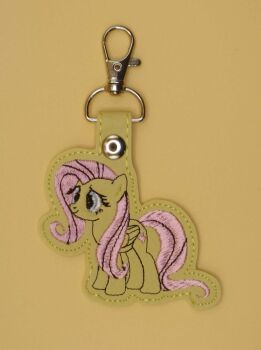 Fluttershy Inspired Embroidered Keyring