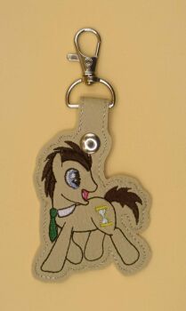 Dr Whooves Inspired Embroidered Keyring