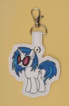 DJ Pone/Viynl Scratch Inspired Embroidered Keyring