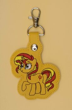 Sunset Shimmer Inspired Embroidered Keyring