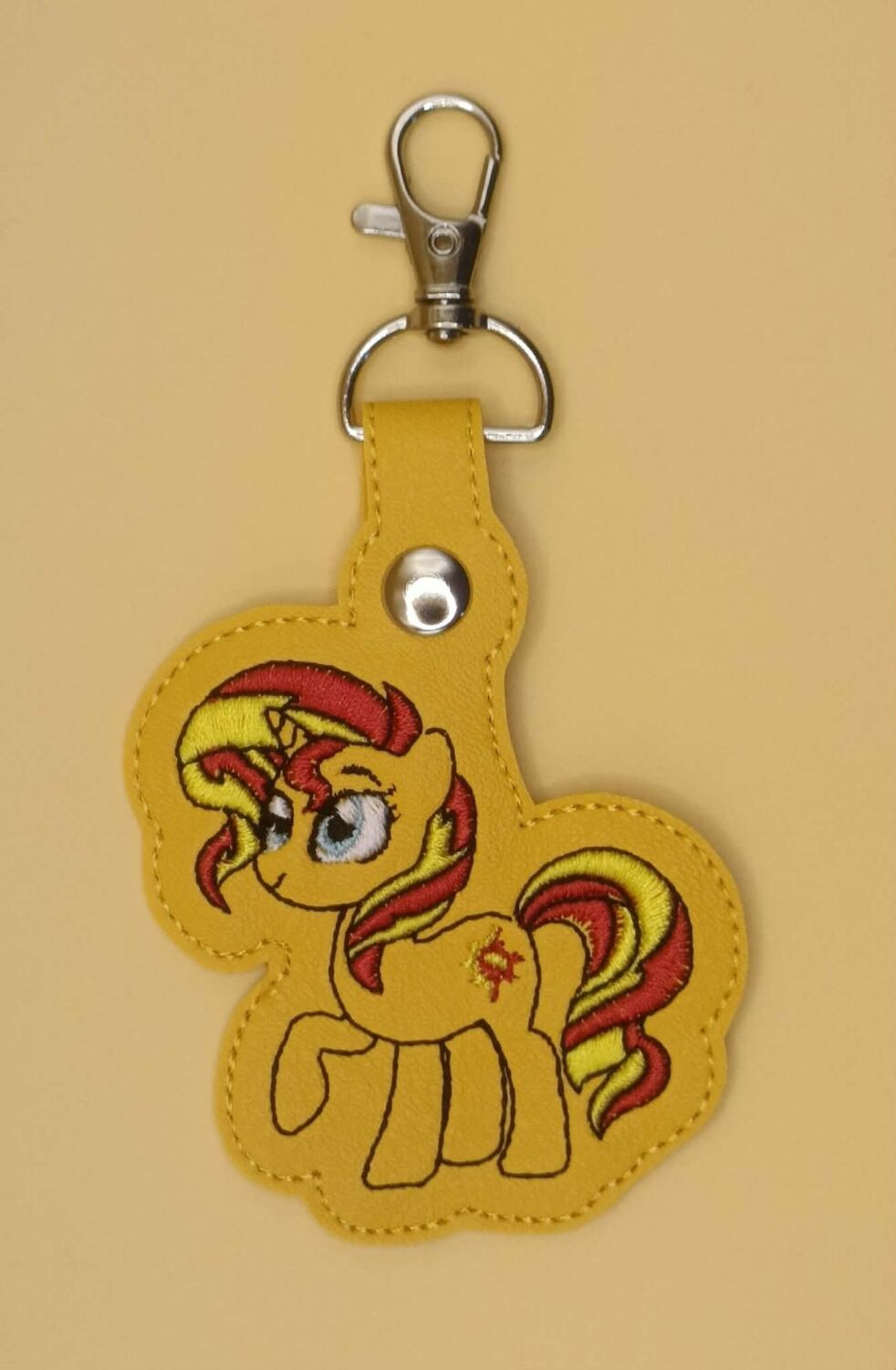 Sunset Shimmer Inspired Embroidered Keyring