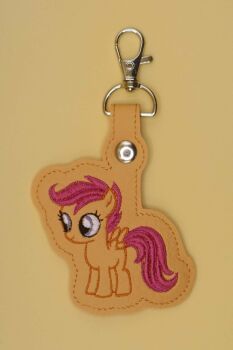 Scootaloo Inspired Embroidered Keyring