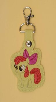 Apple Bloom Inspired Embroidered Keyring