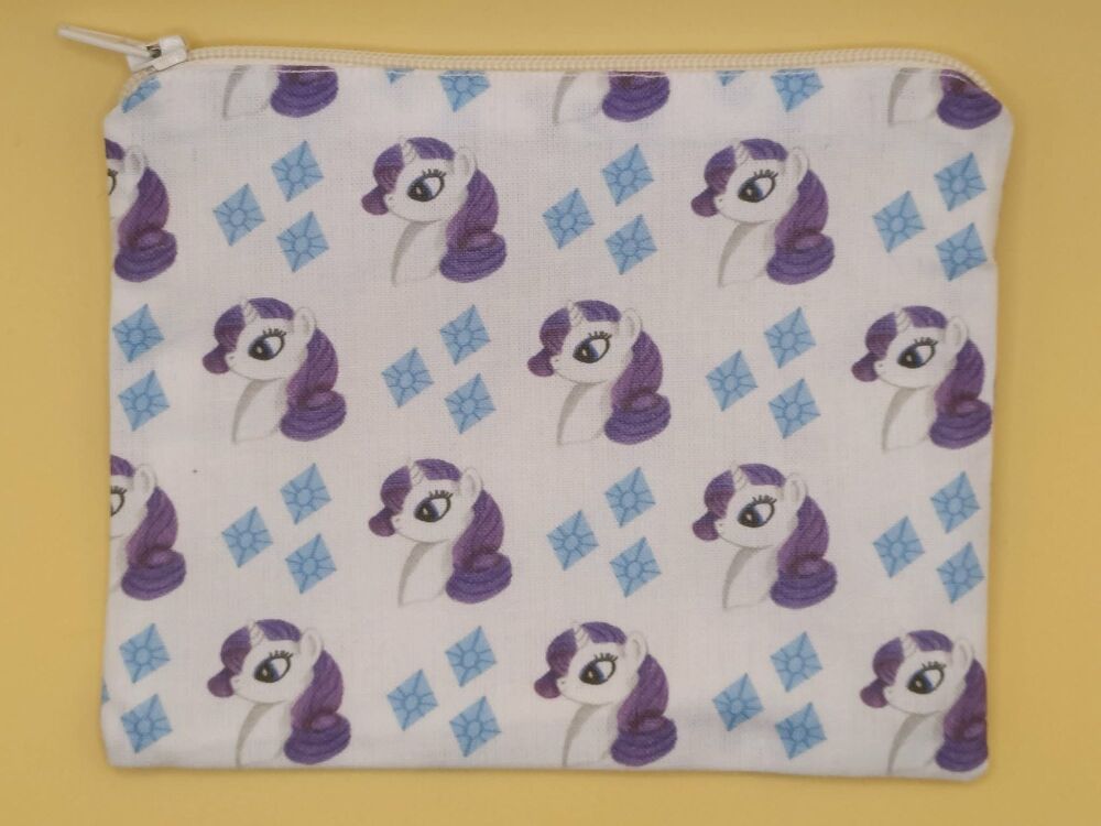 Zip Pouch Made With Rarity Inspired Fabric