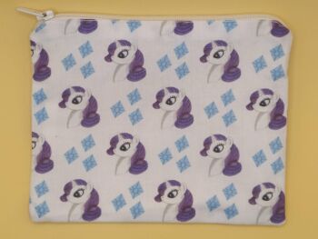 Zip Pouch Made With Rarity Inspired Fabric