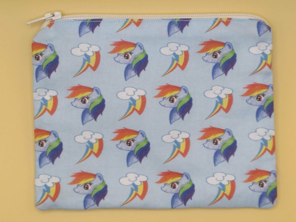 Zip Pouch Made With Rainbow Dash Inspired Fabric