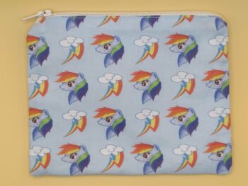 Zip Pouch Made With Rainbow Dash Inspired Fabric