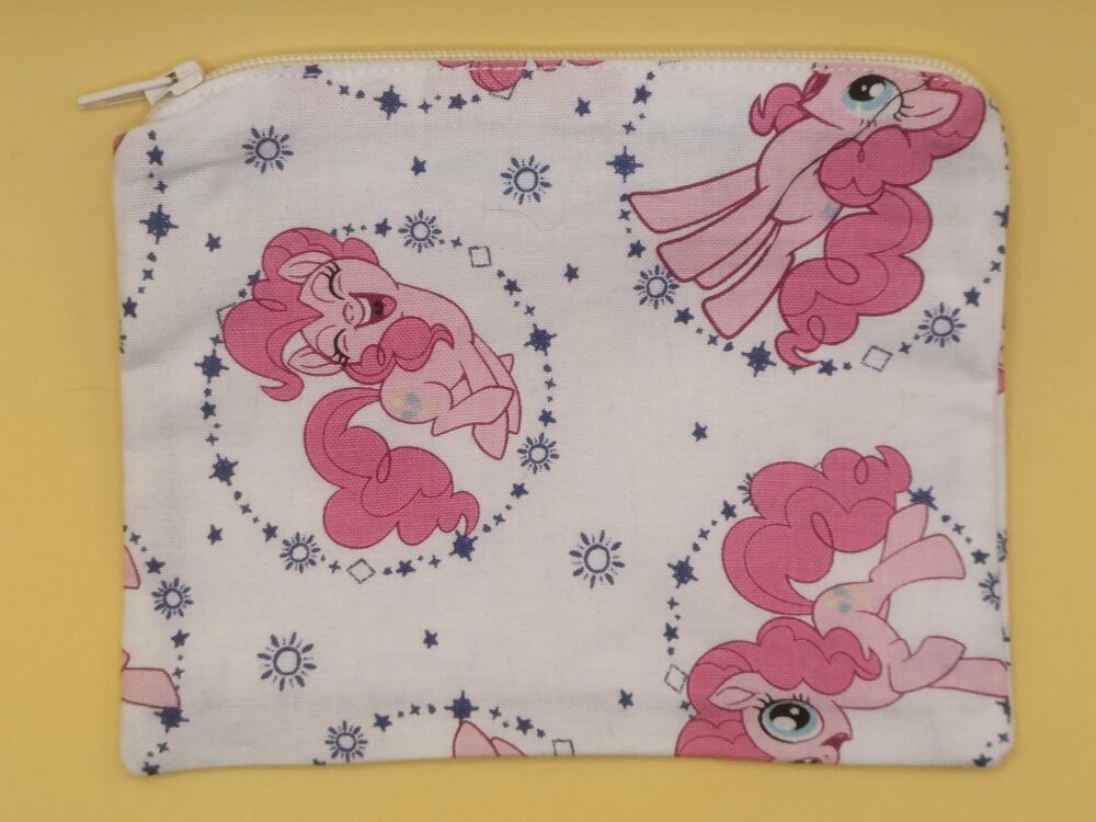 Zip Pouch Made With Pinkie Pie Inspired Fabric (PW)