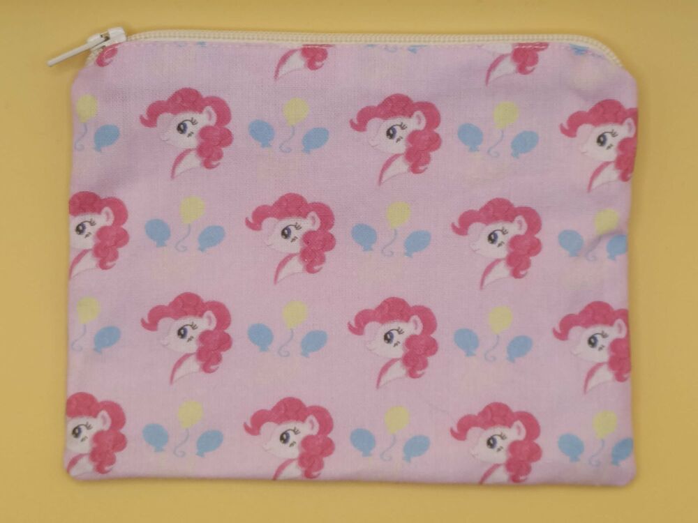 Zip Pouch Made With Pinkie Pie Inspired Fabric