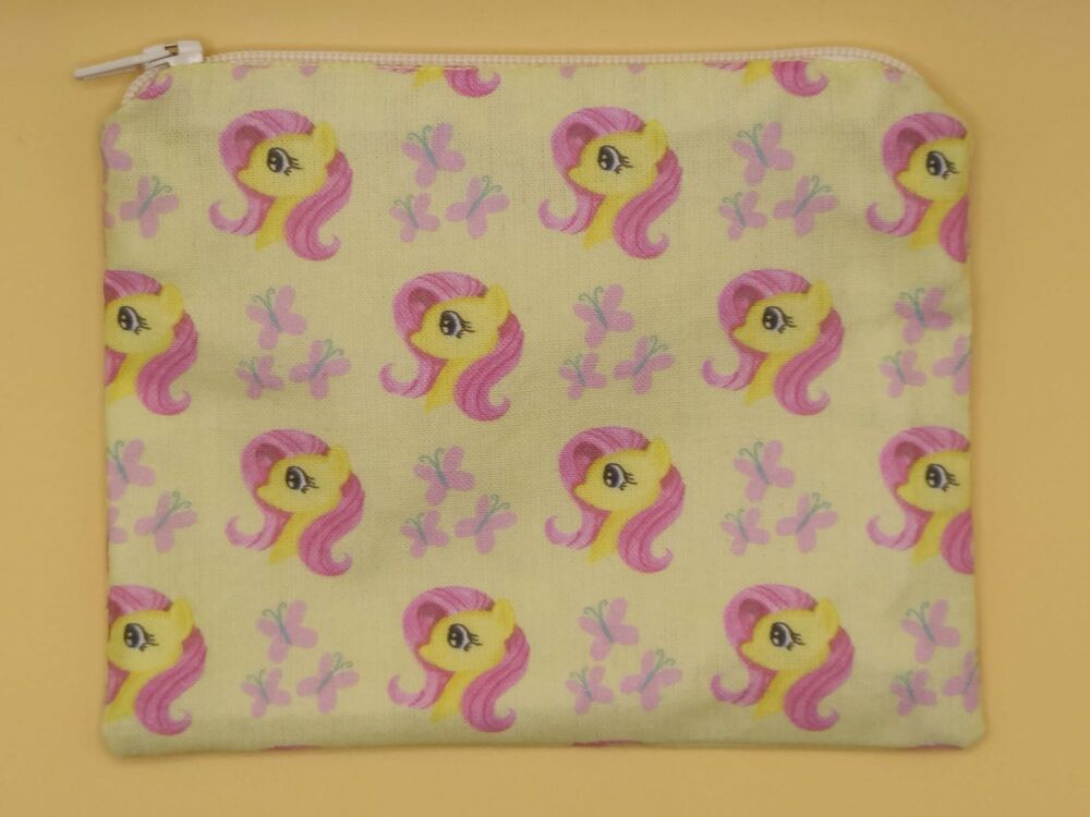 Zip Pouch Made With Fluttershy Inspired Fabric