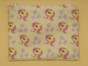Zip Pouch Made With Fluttershy Inspired Fabric