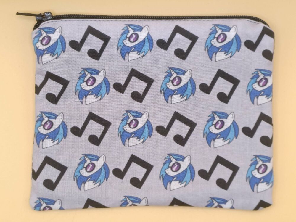 Zip Pouch Made With DJ Pone (Viynl Scratch) Inspired Fabric