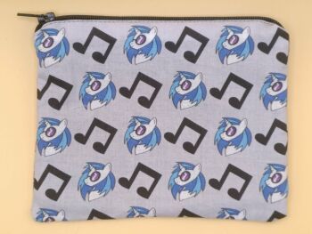 Zip Pouch Made With DJ Pone (Viynl Scratch) Inspired Fabric