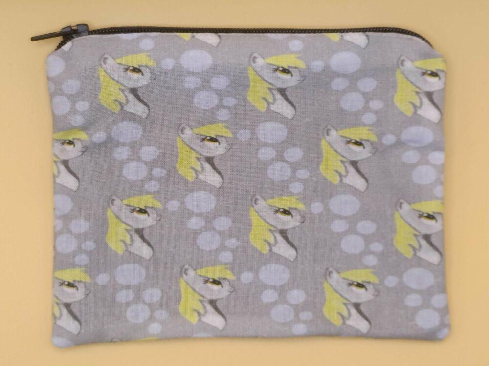 Zip Pouch Made With Derpy Inspired Fabric