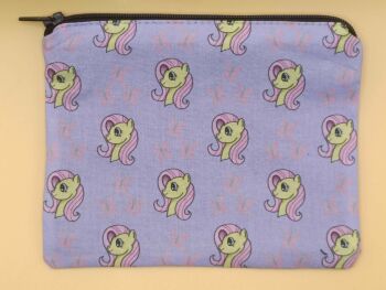 Zip Pouch Made With Fluttershy Inspired Fabric