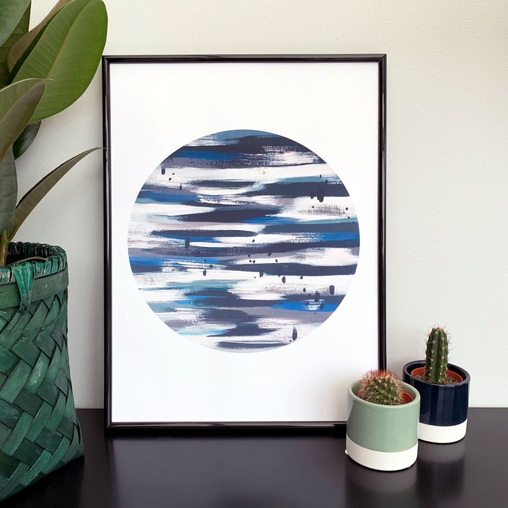 'Blue Moon' Abstract Print