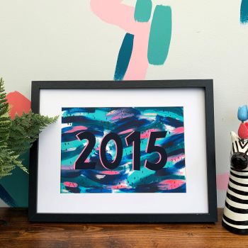 Customised Year Colourful Abstract Print