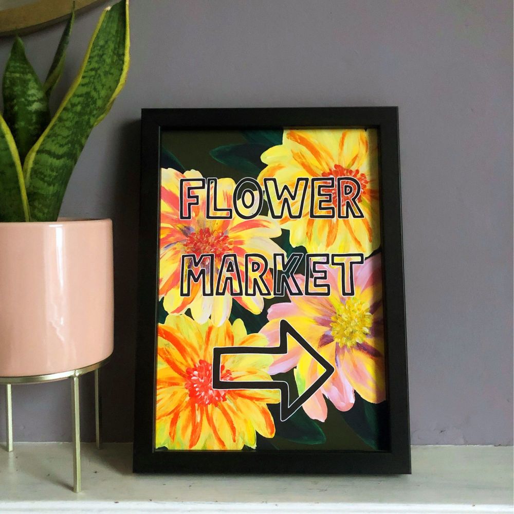 Flower Market Print - Yellow