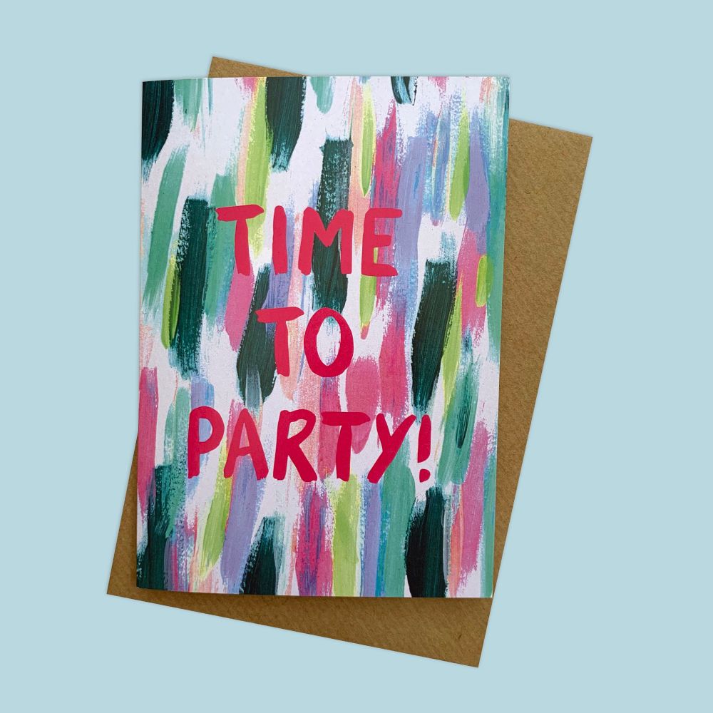 'Time to Party' Greetings Card